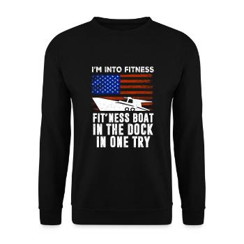 Boating Boat Captain - Unisex Sweatshirt - black - Front - Alina (178cm) & Michal (187cm)