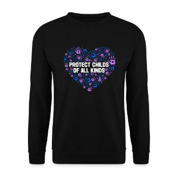 Stop Child abuse awareness - Unisex Sweatshirt - black - Front - Alina (178cm) & Michal (187cm)