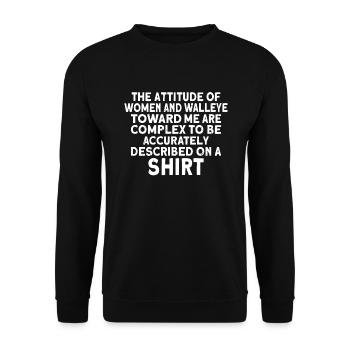 Walleye Fishing - Unisex Sweatshirt - black - Front - Alina (178cm) & Michal (187cm)