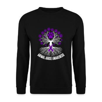 Stop Animal abuse - Unisex Sweatshirt - black - Front - Alina (178cm) & Michal (187cm)