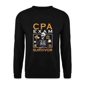 Examen CPA Expert-comptable agréé - Sweat-shirt Unisexe - noir - Devant - Alina (178cm) & Michal (187cm)