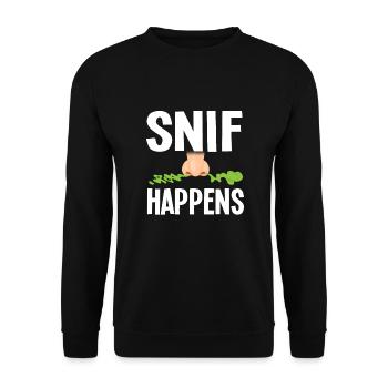 Funny Fart Sniffer - Unisex Pullover - Schwarz - Vorne - Alina (178cm) & Michal (187cm)