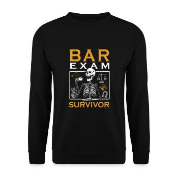 Étudiante en droit survivante de l’examen du barreau - Sweat-shirt Unisexe - noir - Devant - Alina (178cm) & Michal (187cm)