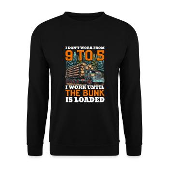 Log Truck Driver Timber Lorry Funny Logging Truck - Unisex Sweatshirt - black - Front - Alina (178cm) & Michal (187cm)