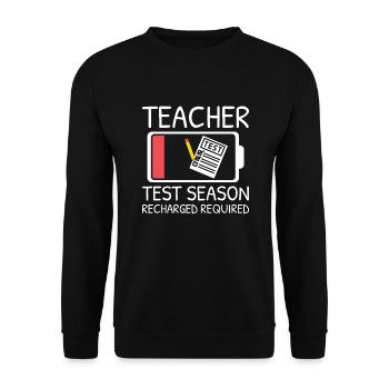 Testing Teacher Test Day - Unisex Sweatshirt - black - Front - Alina (178cm) & Michal (187cm)