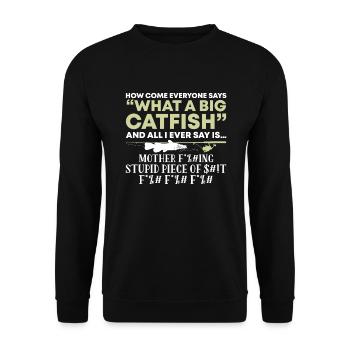 Flathead Catfish cat fishing - Unisex Pullover - Schwarz - Vorne - Alina (178cm) & Michal (187cm)
