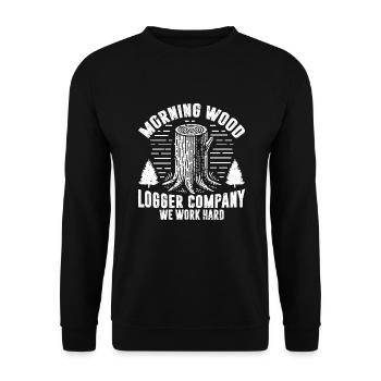 Log Truck Driver Timber Lorry Funny Logging Truck - Unisex Sweatshirt - black - Front - Alina (178cm) & Michal (187cm)