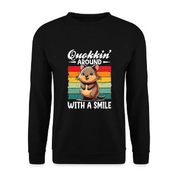 Quokka - Unisex Pullover - Schwarz - Vorne - Alina (178cm) & Michal (187cm)