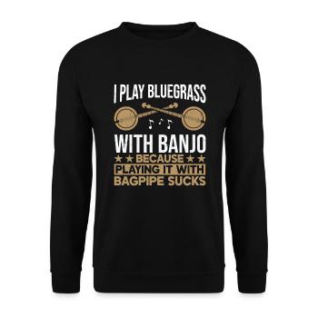 Bluegrass Banjo - Unisex Pullover - Schwarz - Vorne - Alina (178cm) & Michal (187cm)