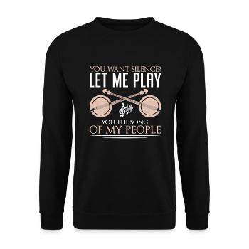 Bluegrass Banjo - Unisex Pullover - Schwarz - Vorne - Alina (178cm) & Michal (187cm)