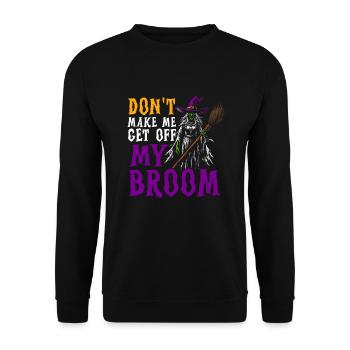 halloween witch with broomstick - Unisex Pullover - Schwarz - Vorne - Alina (178cm) & Michal (187cm)