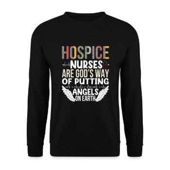 Infirmière en soins palliatifs - Sweat-shirt Unisexe - noir - Devant - Alina (178cm) & Michal (187cm)