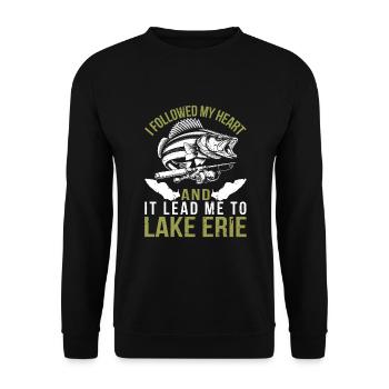 Walleye Fishing - Unisex Sweatshirt - black - Front - Alina (178cm) & Michal (187cm)
