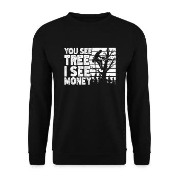Arborist Tree trimmer - Unisex Pullover - Schwarz - Vorne - Alina (178cm) & Michal (187cm)