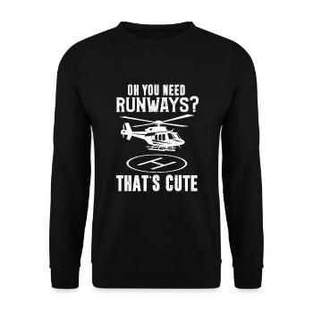 Helicopter Pilot - Unisex Pullover - Schwarz - Vorne - Alina (178cm) & Michal (187cm)