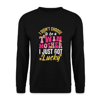 Twin mom mama mother - Unisex Sweatshirt - black - Front - Alina (178cm) & Michal (187cm)