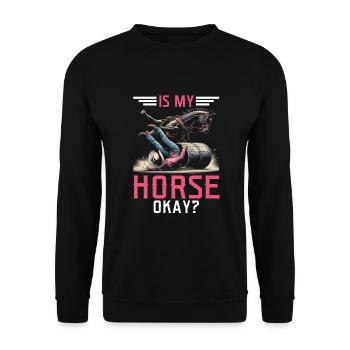 Barrel Racing barrel racer girl - Unisex Sweatshirt - black - Front - Alina (178cm) & Michal (187cm)