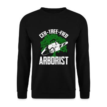 Arborist Tree trimmer - Unisex Pullover - Schwarz - Vorne - Alina (178cm) & Michal (187cm)