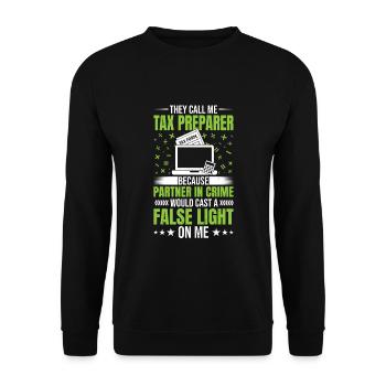 Accountant CPA Tax Preparer - Unisex Sweatshirt - black - Front - Alina (178cm) & Michal (187cm)