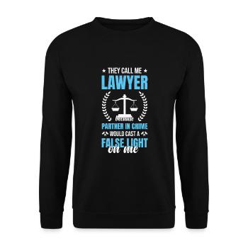 Lawyer Attorney - Unisex Sweatshirt - black - Front - Alina (178cm) & Michal (187cm)