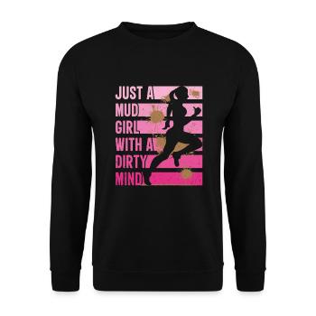 boue course boue fille - Sweat-shirt Unisexe - noir - Devant - Alina (178cm) & Michal (187cm)