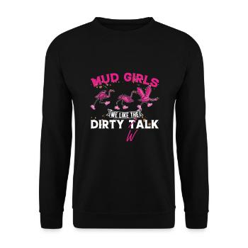 mud running mud run girl - Unisex Sweatshirt - black - Front - Alina (178cm) & Michal (187cm)