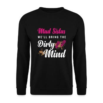 mud running mud run girl - Unisex Sweatshirt - black - Front - Alina (178cm) & Michal (187cm)