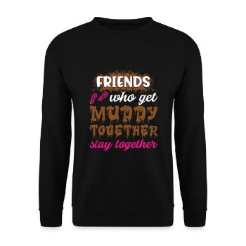 boue course boue fille - Sweat-shirt Unisexe - noir - Devant - Alina (178cm) & Michal (187cm)