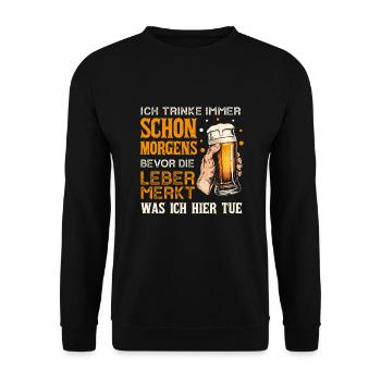 Les buveurs de bière boivent de la bière - Sweat-shirt Unisexe - noir - Devant - Alina (178cm) & Michal (187cm)