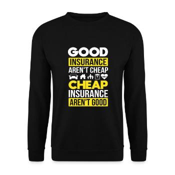 Insurance Agent - Unisex Sweatshirt - black - Front - Alina (178cm) & Michal (187cm)