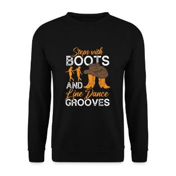 Line Dancing Line Dance - Unisex Sweatshirt - black - Front - Alina (178cm) & Michal (187cm)