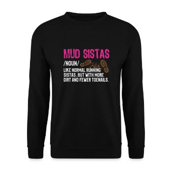 mud running mud run girl - Unisex Sweatshirt - black - Front - Alina (178cm) & Michal (187cm)
