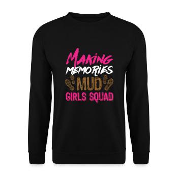 boue course boue fille - Sweat-shirt Unisexe - noir - Devant - Alina (178cm) & Michal (187cm)