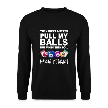 Joueur de bingo drôle - Sweat-shirt Unisexe - noir - Devant - Alina (178cm) & Michal (187cm)