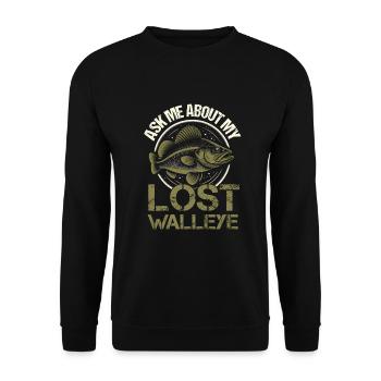 Walleye Fishing - Unisex Sweatshirt - black - Front - Alina (178cm) & Michal (187cm)