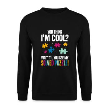Jigsaw Puzzle - Unisex Sweatshirt - black - Front - Alina (178cm) & Michal (187cm)