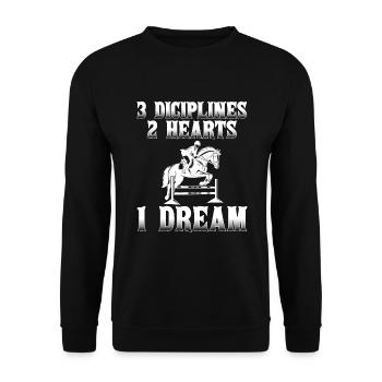 Horse Show Jumping Equestrian - Unisex Pullover - Schwarz - Vorne - Alina (178cm) & Michal (187cm)