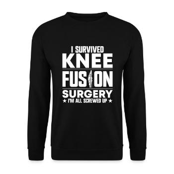 Knee Replacement - Unisex Sweatshirt - black - Front - Alina (178cm) & Michal (187cm)