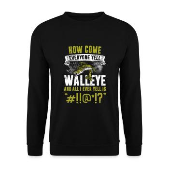 Walleye Fishing - Unisex Sweatshirt - black - Front - Alina (178cm) & Michal (187cm)