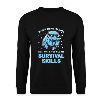 Ours d’eau en microbiologie tardigrade - Sweat-shirt Unisexe - noir - Devant - Alina (178cm) & Michal (187cm)