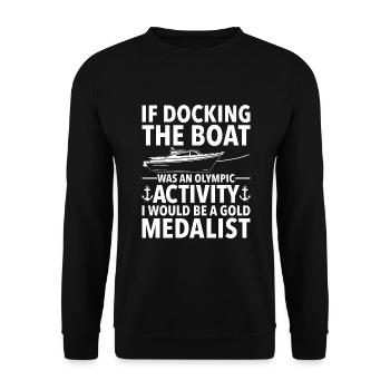 Boating Boat Captain - Unisex Sweatshirt - black - Front - Alina (178cm) & Michal (187cm)