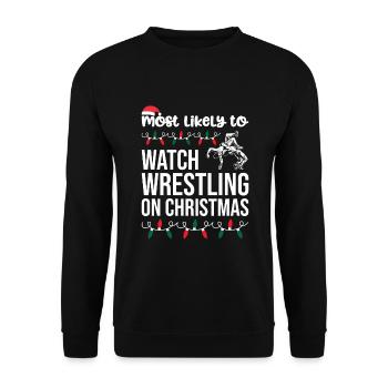 Watching wrestling - Unisex Pullover - Schwarz - Vorne - Alina (178cm) & Michal (187cm)