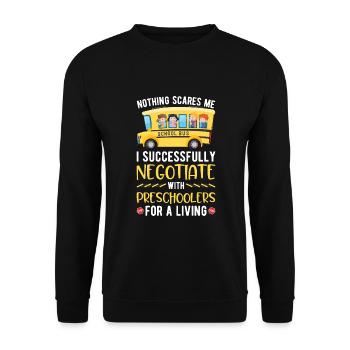 School Bus Driver - Unisex Pullover - Schwarz - Vorne - Alina (178cm) & Michal (187cm)