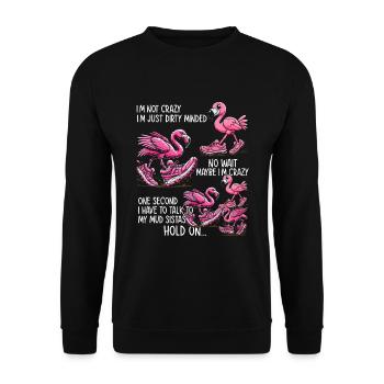 boue course boue fille - Sweat-shirt Unisexe - noir - Devant - Alina (178cm) & Michal (187cm)