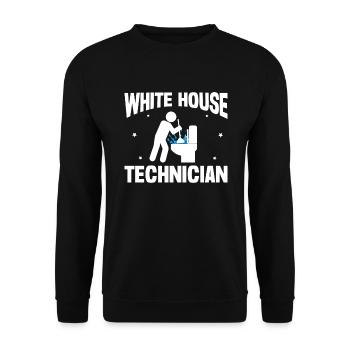 Funny toilet clogging humor Hilarious - Unisex Sweatshirt - black - Front - Alina (178cm) & Michal (187cm)