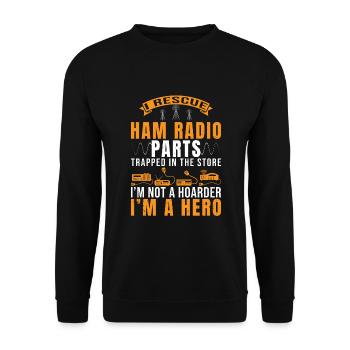 Ham Radio Operator - Unisex Sweatshirt - black - Front - Alina (178cm) & Michal (187cm)