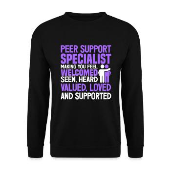 Peer Support Specialist PSS - Unisex Pullover - Schwarz - Vorne - Alina (178cm) & Michal (187cm)