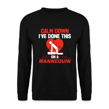 CPR Instructor EMT Training - Unisex Sweatshirt - black - Front - Alina (178cm) & Michal (187cm)