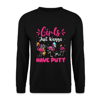 Golf Girl Golfer - Unisex Pullover - Schwarz - Vorne - Alina (178cm) & Michal (187cm)
