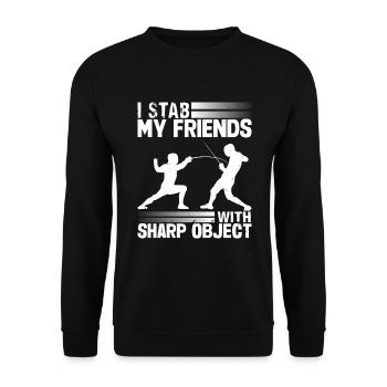 Fencer Funny Fencing - Unisex Pullover - Schwarz - Vorne - Alina (178cm) & Michal (187cm)
